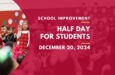 Reminder: Friday, December 20 is a Half-Day for Students!