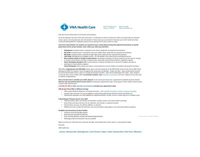 Required Physicals & Immunizations